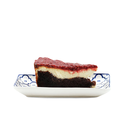 Brownie Raspberry Vanilla Cheesecake